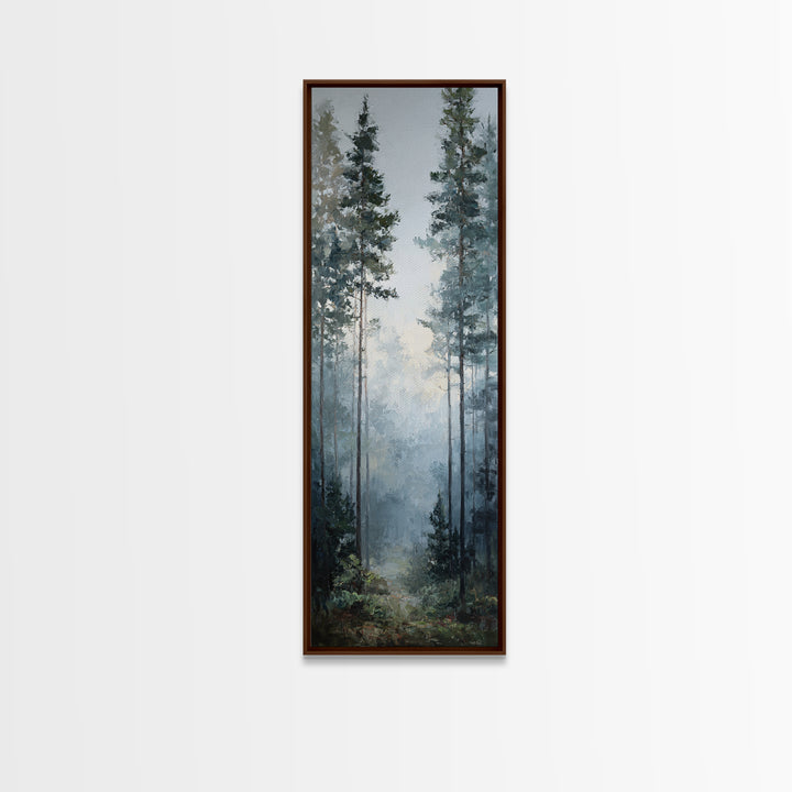 Modern Scandinavian Forest Framed Canvas Print, Above Sofa Art, Neutral Decor, Living Room Decor, Fine Art, Statement, ASA-1x3-3