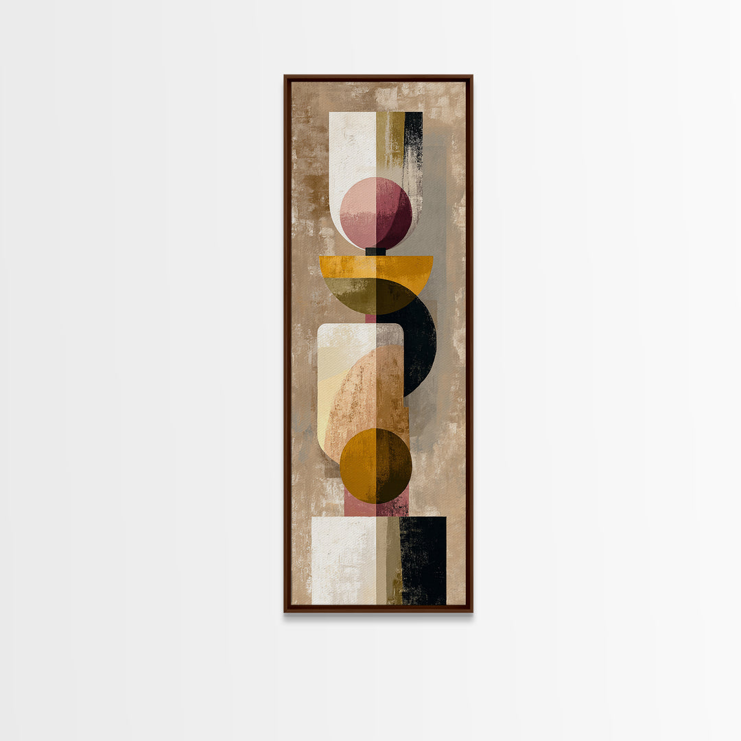 Bold Mid Century Geometric Forms Canvas Print, Above Sofa Art, Room Decor, Living Room Decor, Statement, Farmhouse Decor, ASA-1x3-40