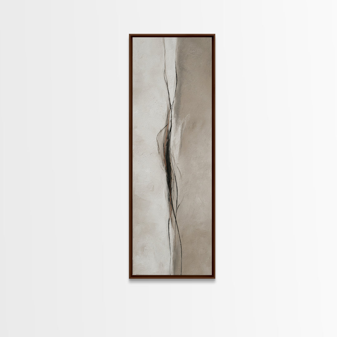 Minimal Black Ink Composition Canvas Print, Above Sofa Art, Statement Artwork, Living Room Decor, Fine Art, Statement, ASA-1x3-44