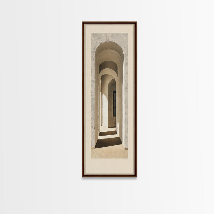Architectural Arch Study Framed Canvas Print, Above Sofa Art, Botanical Wall Art, Living Room Decor, Oil Painting, Statement, ASA-1x3-45