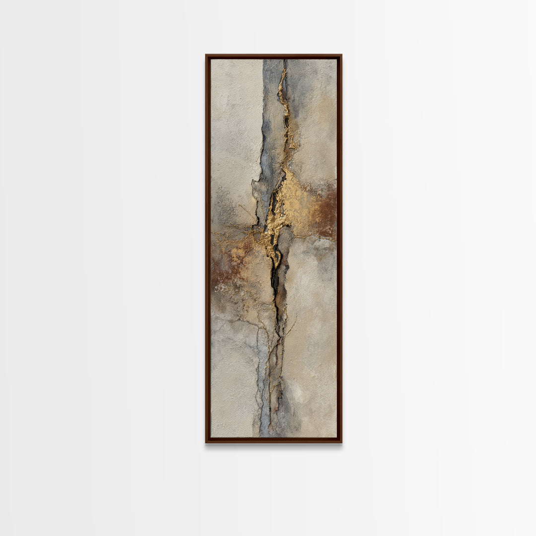 Textured Plaster Abstract Framed Canvas Print, Above Sofa Art, Minimalist Decor, Living Room Decor, Abstract Art, Statement, ASA-1x3-47