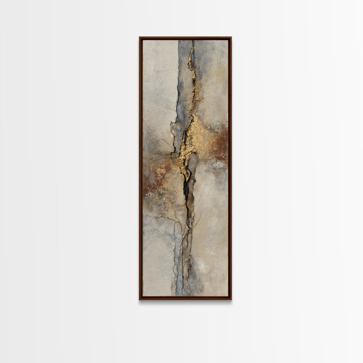 Textured Plaster Abstract Framed Canvas Print, Above Sofa Art, Minimalist Decor, Living Room Decor, Abstract Art, Statement, ASA-1x3-47