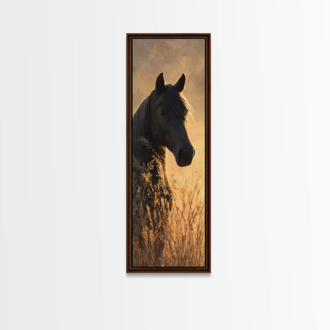Statement Horse Silhouette Canvas Print, Above Sofa Art, Bedroom Wall Art, Living Room Decor, Fine Art, Statement, Wall Decor, ASA-1x3-49