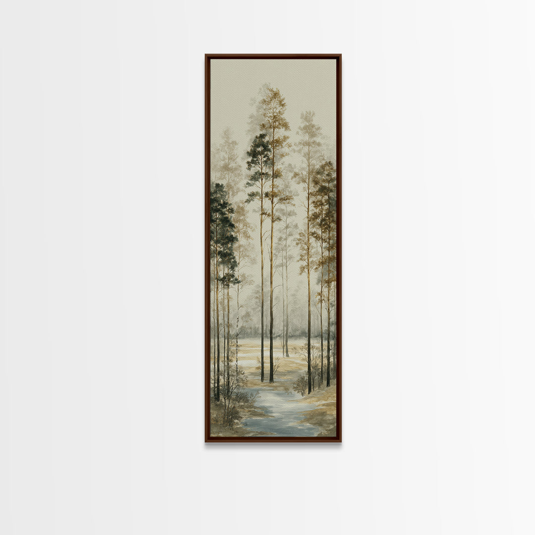 Modern Scandinavian Forest Canvas Print, Above Sofa Art, Framed Wall Art, Living Room Decor, Statement, Living Room Wall Art, ASA-1x3-51