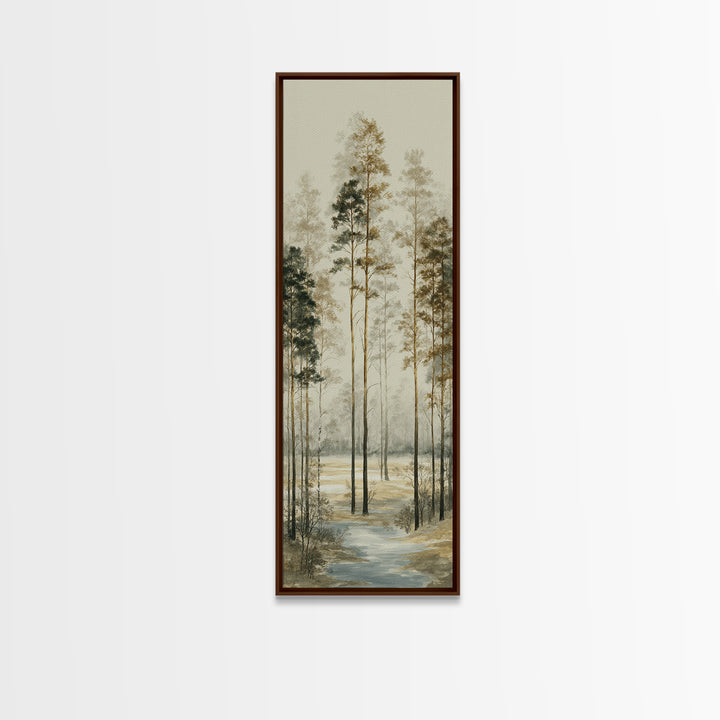 Modern Scandinavian Forest Canvas Print, Above Sofa Art, Framed Wall Art, Living Room Decor, Statement, Living Room Wall Art, ASA-1x3-51