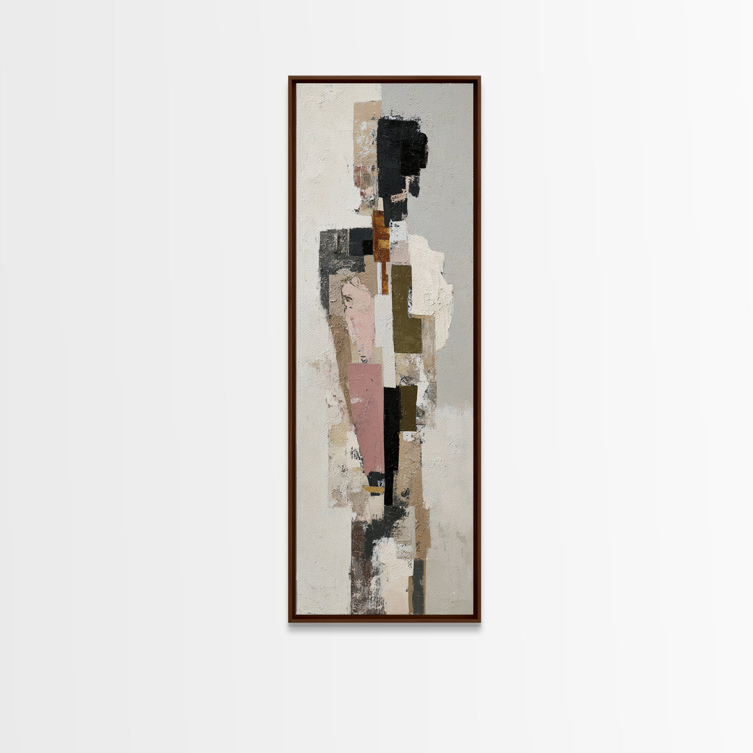 Luxury Monochrome Stone Composition Canvas Print, Above Sofa Art, Wall Art, Living Room Decor, Oil Painting, Statement, ASA-1x3-55