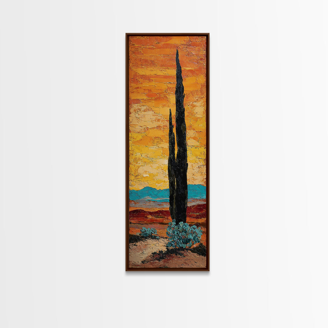 Desert Mesa Panorama Canvas Print, Above Sofa Art, Contemporary Art, Living Room Decor, Fine Art, Statement, Boho Wall Art, ASA-1x3-56