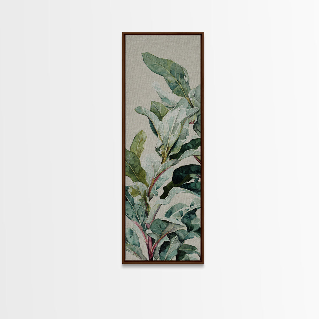 Large Botanical Leaves Canvas Print, Above Sofa Art, Modern Art, Living Room Decor, Fine Art, Statement, Art Print, ASA-1x3-57