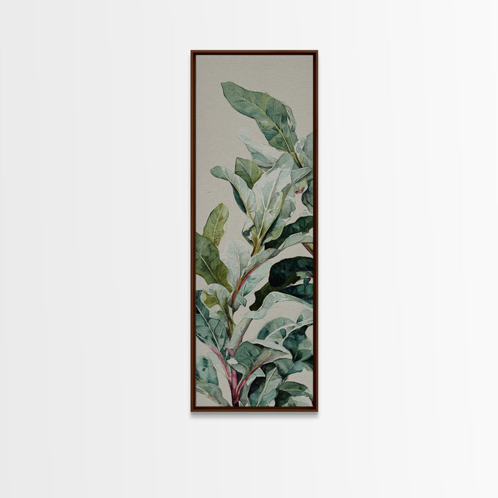 Large Botanical Leaves Canvas Print, Above Sofa Art, Modern Art, Living Room Decor, Fine Art, Statement, Art Print, ASA-1x3-57
