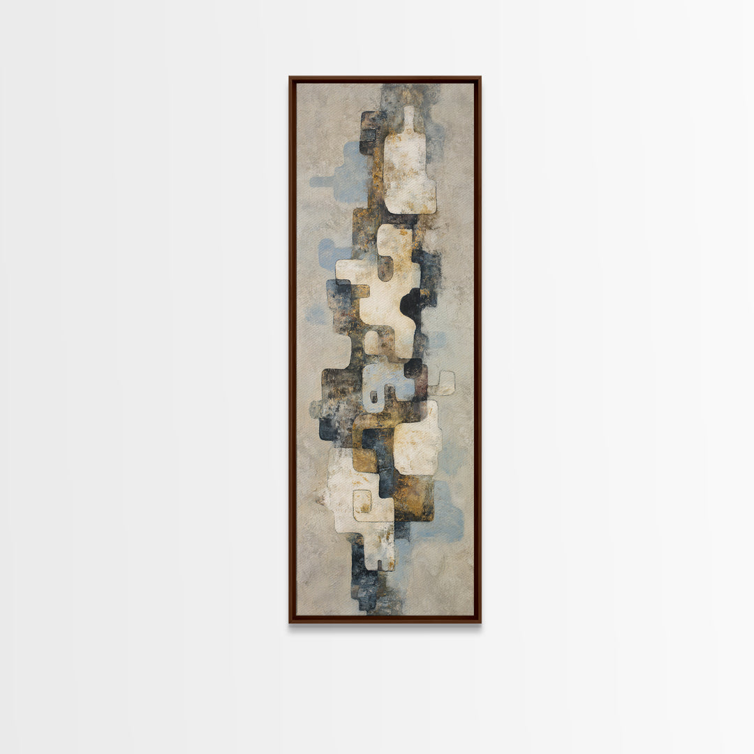 Large Modern Organic Shapes Framed Canvas Print, Above Sofa Art, Modern Art, Living Room Decor, Fine Art, Statement, Art Print, ASA-1x3-62