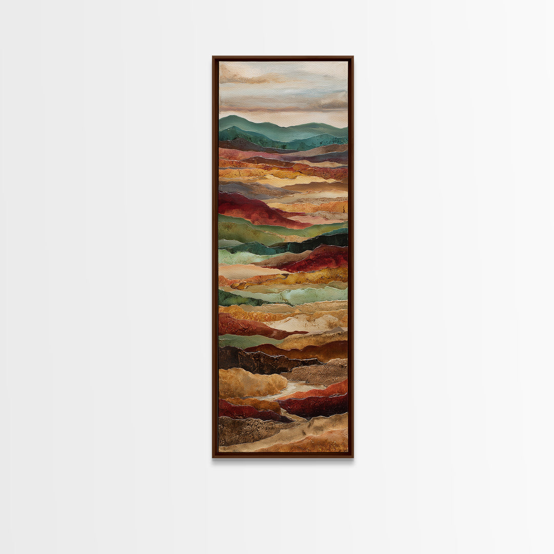 Abstract Canyon Landscape Canvas Print, Above Sofa Art, Living Room Decor, Watercolor Art, Statement 367, Set of Prints, ASA-1x3-67