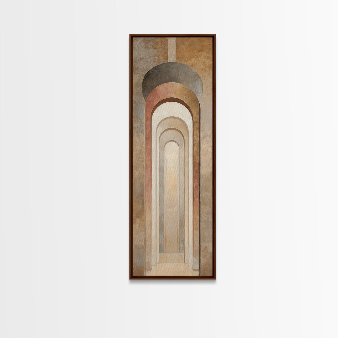 Architectural Arch Study Framed Canvas Print, Above Sofa Art, Botanical Wall Art, Living Room Decor, Oil Painting, Statement, ASA-1x3-69