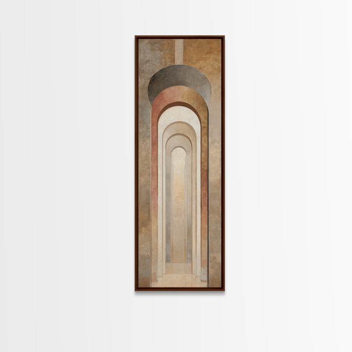 Architectural Arch Study Framed Canvas Print, Above Sofa Art, Botanical Wall Art, Living Room Decor, Oil Painting, Statement, ASA-1x3-69