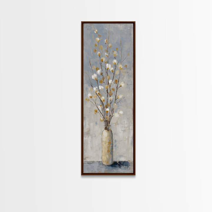 Large Neutral Still Life Framed Canvas Print, Above Sofa Art, Japandi Wall Art, Living Room Decor, Watercolor Art, Statement, ASA-1x3-74