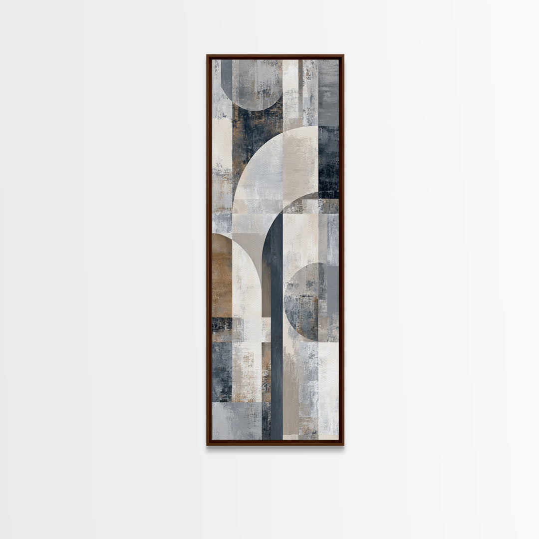Luxury Monochrome Stone Composition Framed Canvas Print, Above Sofa Art, Canvas Wall Art, Living Room Decor, Statement, ASA-1x3-79