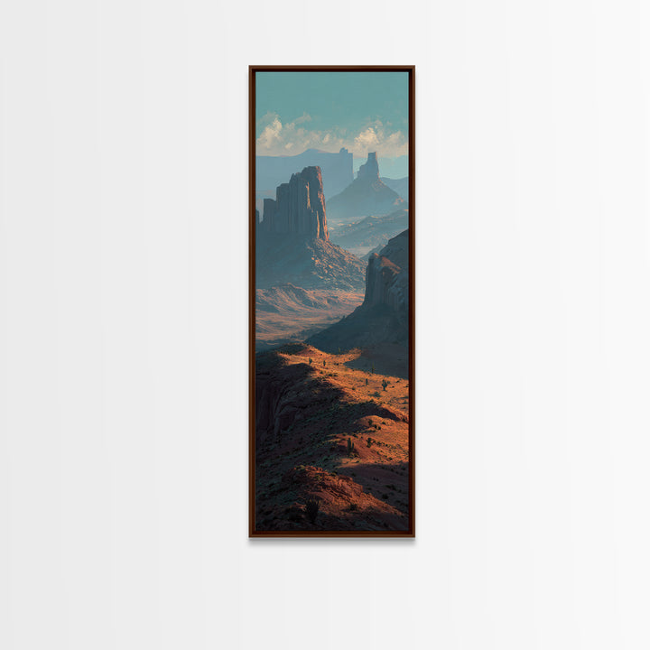 Desert Mesa Panorama Framed Canvas Print, Above Sofa Art, Modern Art, Living Room Decor, Fine Art, Statement, Art Print, ASA-1x3-8