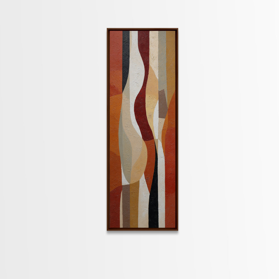 Bold Mid Century Geometric Forms Canvas Print, Above Sofa Art, Textured Wall Art, Living Room Decor, Abstract Art, Statement, ASA-1x3-88