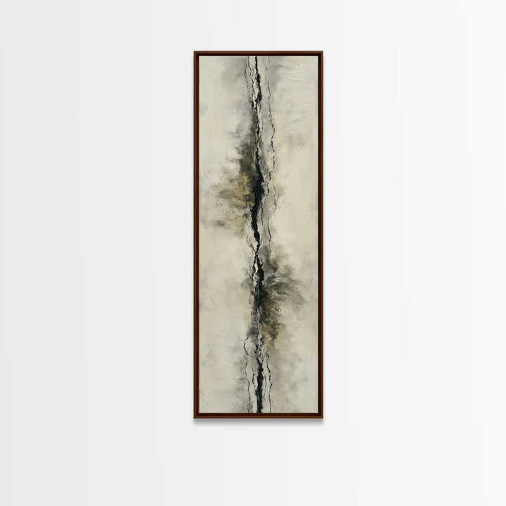 Minimal Black Ink Composition Framed Canvas Print, Above Sofa Art, Farmhouse Decor, Living Room Decor, Fine Art, Statement, ASA-1x3-92