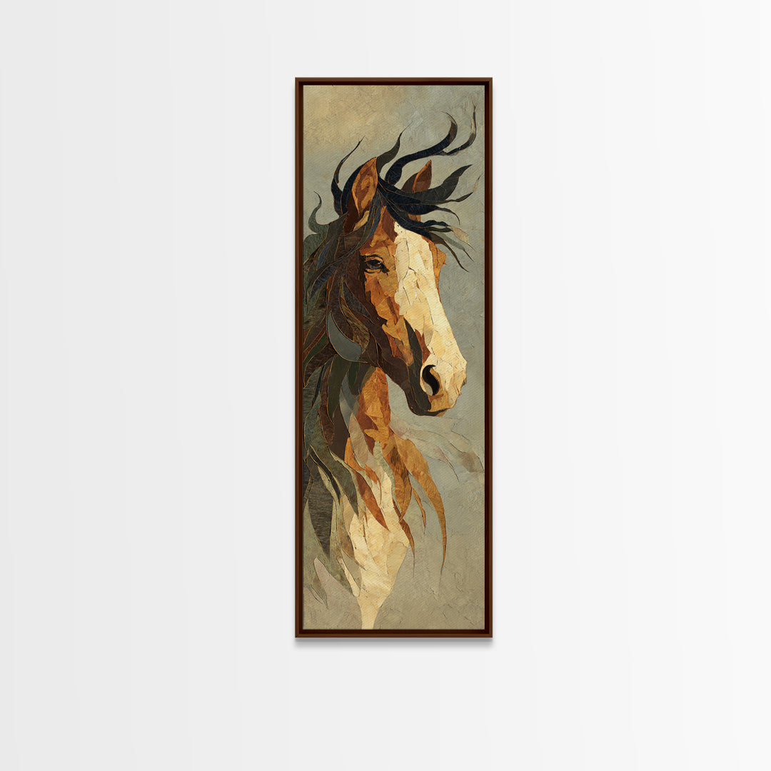 Statement Horse Silhouette Canvas Print, Above Sofa Art, 3 Piece Wall Art, Living Room Decor, Oil Painting, Statement, ASA-1x3-97