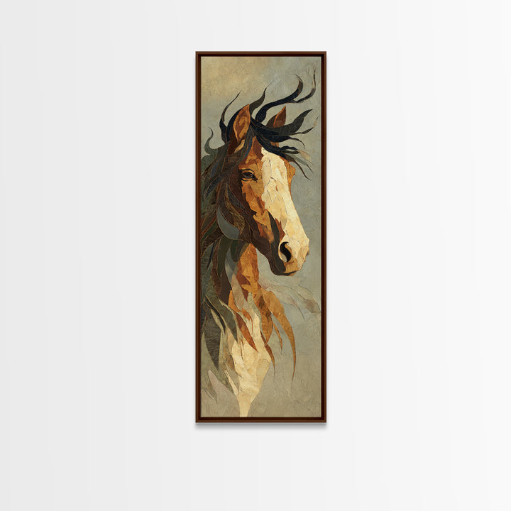 Statement Horse Silhouette Canvas Print, Above Sofa Art, 3 Piece Wall Art, Living Room Decor, Oil Painting, Statement, ASA-1x3-97
