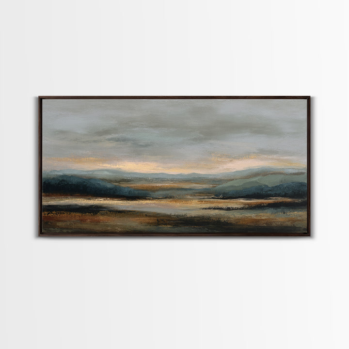 Oversized Abstract Landscape Canvas Print, Above Sofa Art, Luxury Decor, Living Room Decor, Statement, Canvas Wall Art, ASA-2x1-21