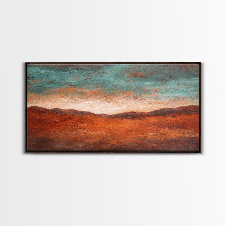 Abstract Canyon Landscape Framed Canvas Print, Above Sofa Art, Living Room Decor, Oil Painting, Statement 103, Set of Prints, ASA-2x1-3