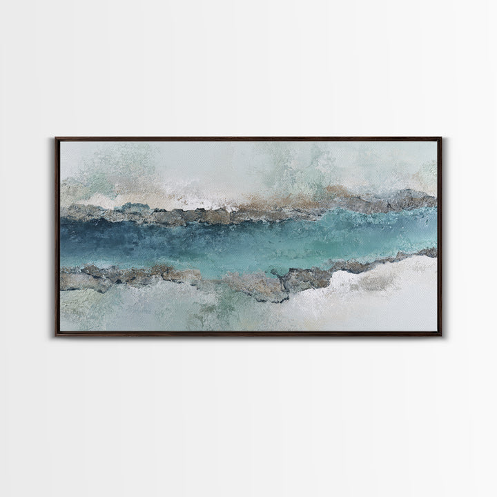 Panoramic Coastal Shoreline from an Aerial View Canvas Print, Above Sofa Art, Living Room Decor, Fine Art, Statement, ASA-2x1-47