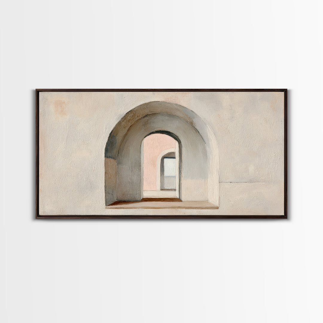 Architectural Arch Study Canvas Print, Above Sofa Art, Living Room Decor, Oil Painting, Statement, Oversized Wall Art, ASA-2x1-53