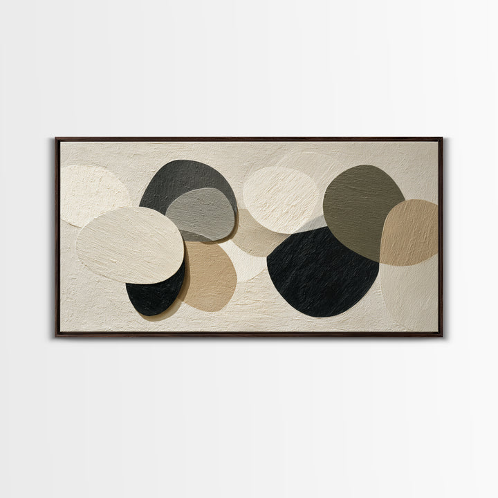 Large Modern Organic Shapes Canvas Print, Above Sofa Art, Minimalist Decor, Living Room Decor, Statement, Frame Tv Art, ASA-2x1-70