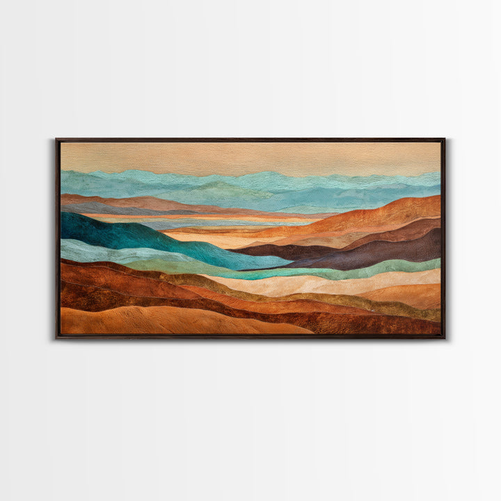 Abstract Canyon Landscape Framed Canvas Print, Above Sofa Art, Neutral Decor, Living Room Decor, Fine Art, Statement, ASA-2x1-75