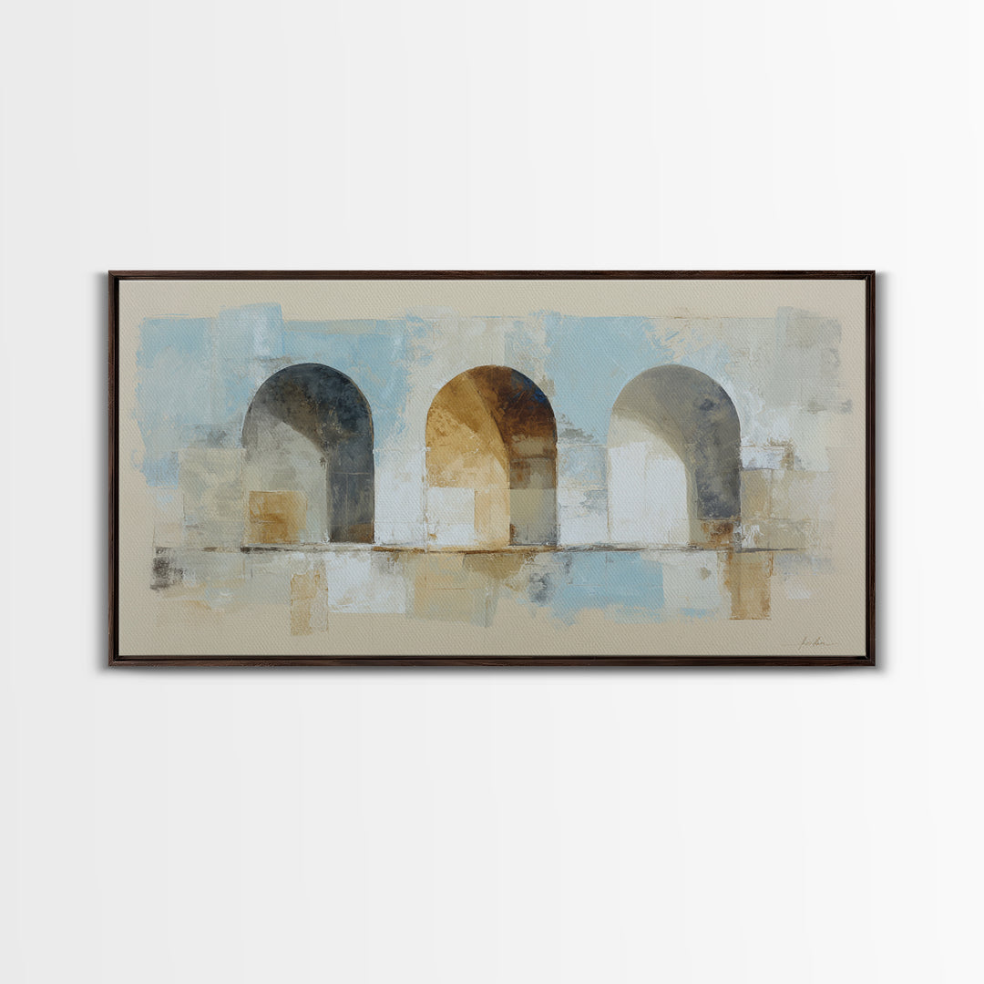 Architectural Arch Study Canvas Print, Above Sofa Art, Living Room Decor, Oil Painting, Statement, Oversized Wall Art, ASA-2x1-77