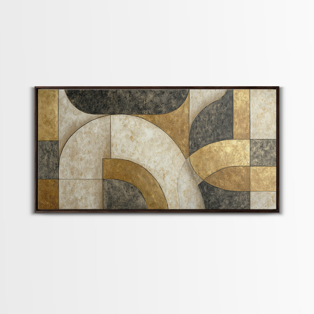 Luxury Monochrome Stone Composition Framed Canvas Print, Above Sofa Art, Living Room Wall Art, Living Room Decor, Statement, ASA-2x1-87