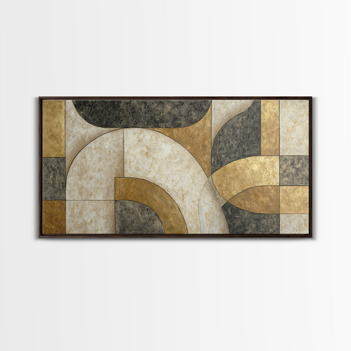 Luxury Monochrome Stone Composition Framed Canvas Print, Above Sofa Art, Living Room Wall Art, Living Room Decor, Statement, ASA-2x1-87