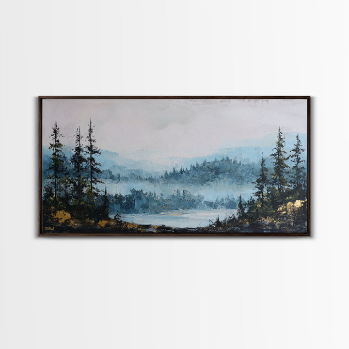 Gallery Style Landscape with Expansive Negative Space Canvas Print, Above Sofa Art, Horizontal Wall Art, Living Room Decor, ASA-2x1-92