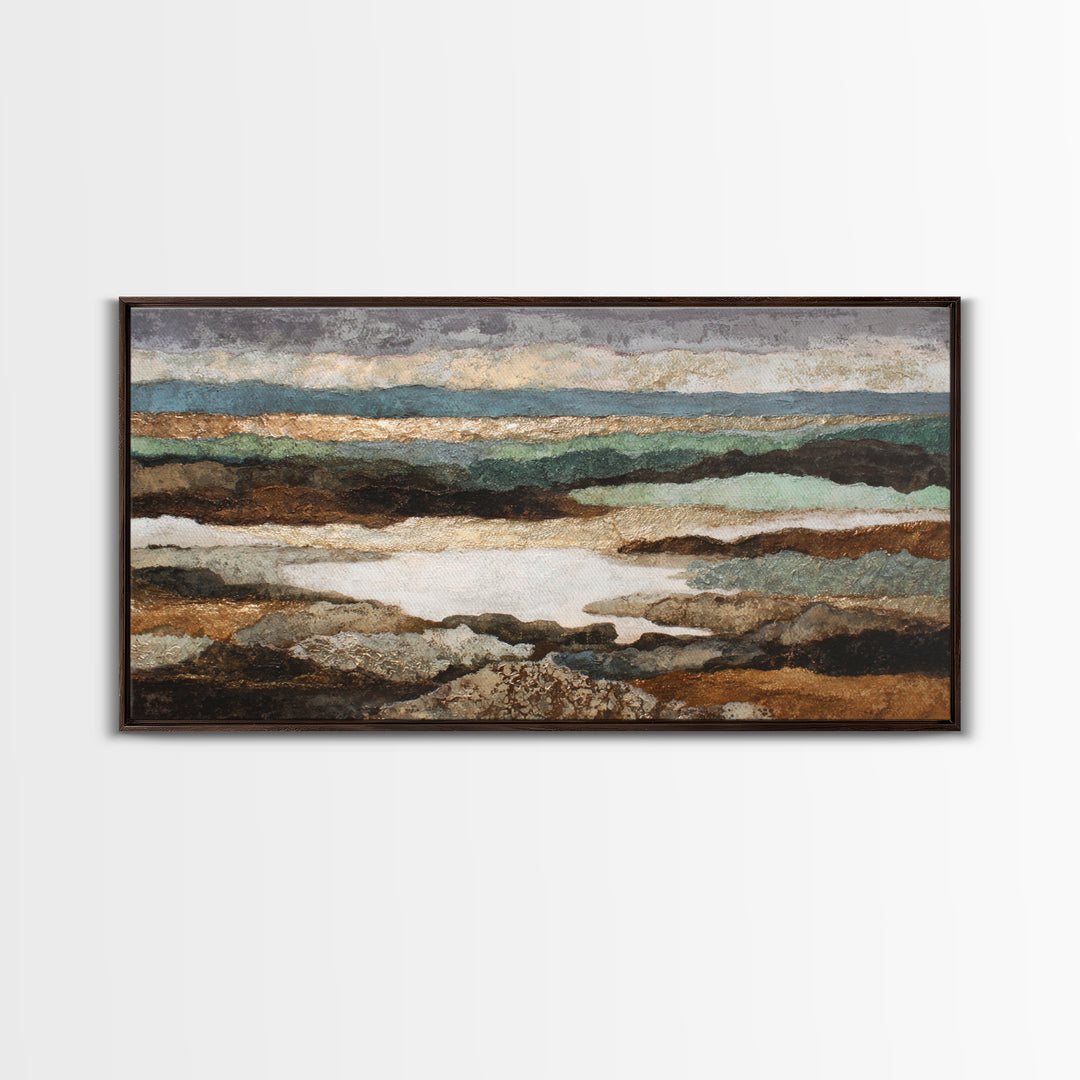 Oversized Abstract Landscape Canvas Print, Above Sofa Art, Framed Wall Art, Living Room Decor, Statement, Living Room Wall Art, ASA-2x1-93