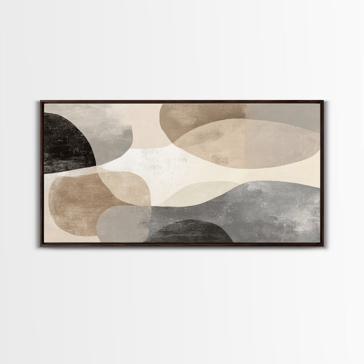 Large Modern Organic Shapes Canvas Print, Above Sofa Art, Minimalist Decor, Living Room Decor, Statement, Frame Tv Art, ASA-2x1-94