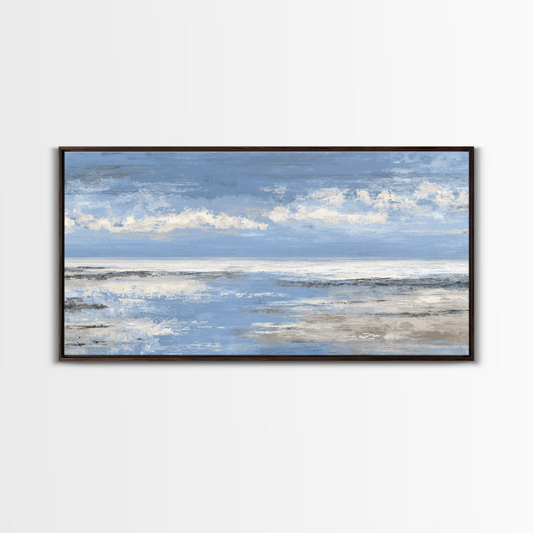 Panoramic Coastal Shoreline from an Aerial View Canvas Print, Above Sofa Art, Coastal Decor, Living Room Decor, Statement, ASA-2x1-95