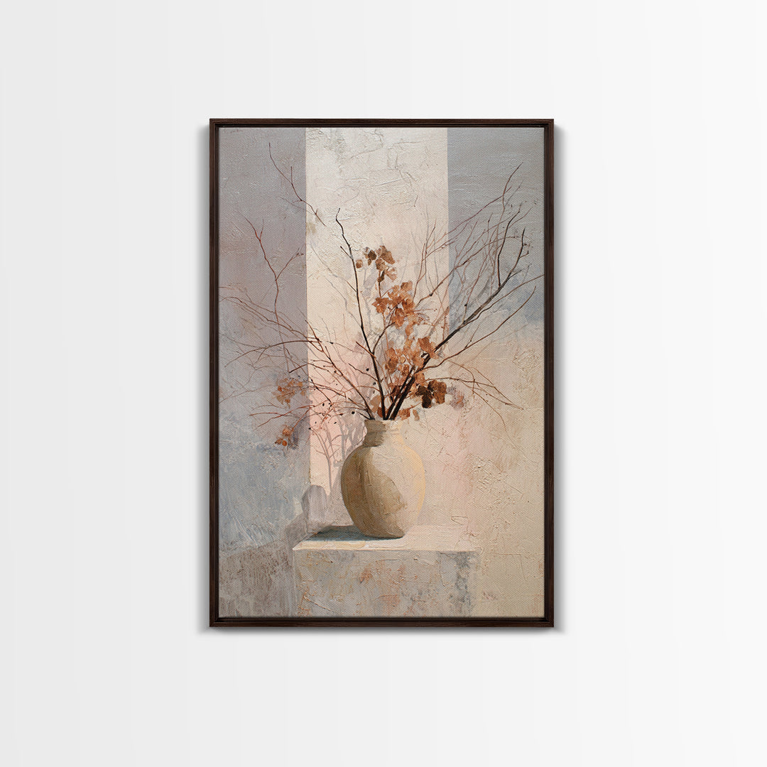 Large Neutral Still Life Framed Canvas Print, Above Sofa Art, Statement Artwork, Living Room Decor, Fine Art, Statement, ASA-2x3-22