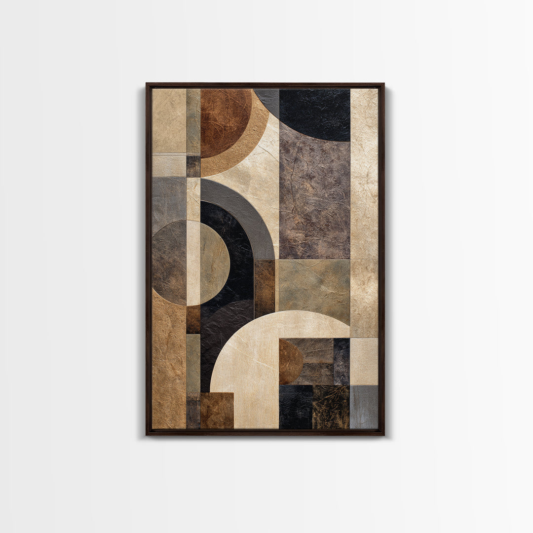 Luxury Monochrome Stone Composition Canvas Print, Above Sofa Art, Coastal Wall Art, Living Room Decor, Watercolor Art, ASA-2x3-27
