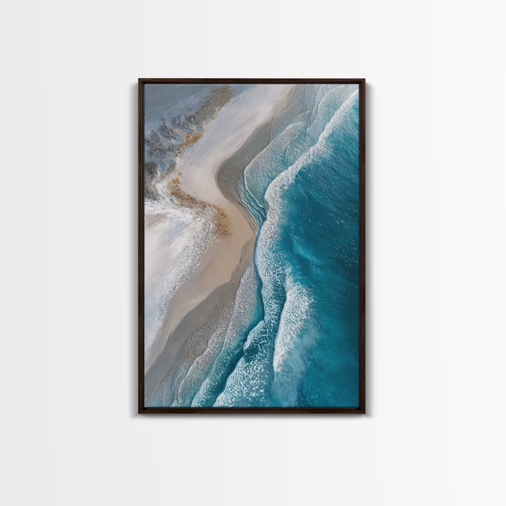 Panoramic Coastal Shoreline from an Aerial View Canvas Print, Above Sofa Art, Gallery Decor, Living Room Decor, Statement, ASA-2x3-35