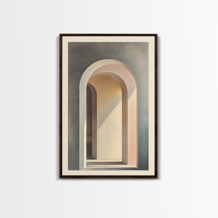 Architectural Arch Study Framed Canvas Print, Above Sofa Art, Textured Painting, Living Room Decor, Abstract Art, Statement, ASA-2x3-41