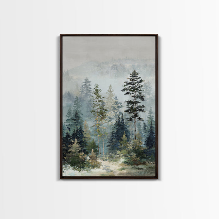 Modern Scandinavian Forest Framed Canvas Print, Above Sofa Art, Modern Decor, Living Room Decor, Fine Art, Statement, ASA-2x3-47