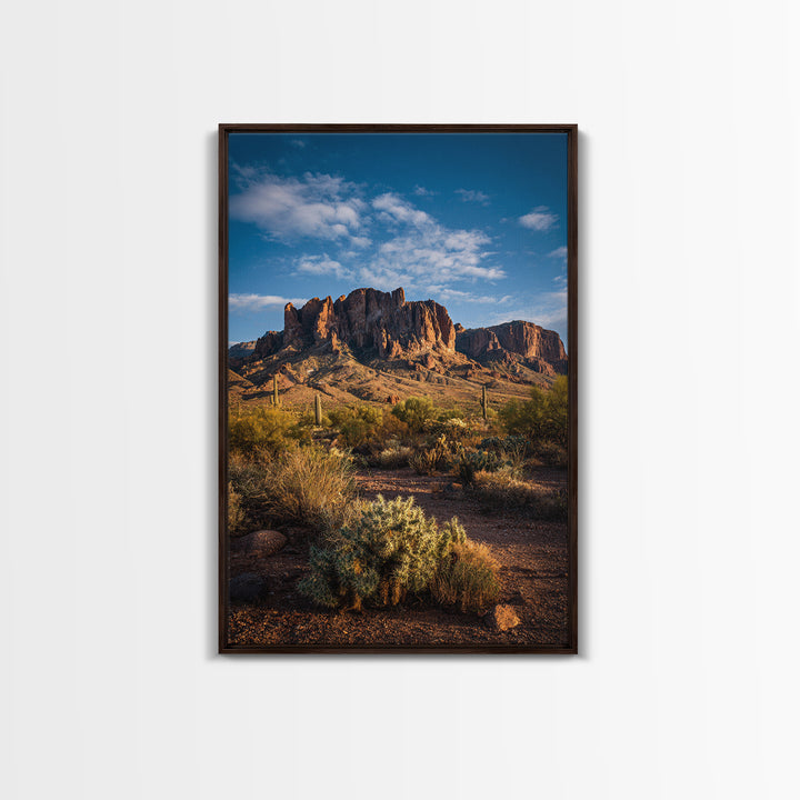 Desert Mesa Panorama Framed Canvas Print, Above Sofa Art, Bauhaus Print, Living Room Decor, Fine Art, Statement, ASA-2x3-52