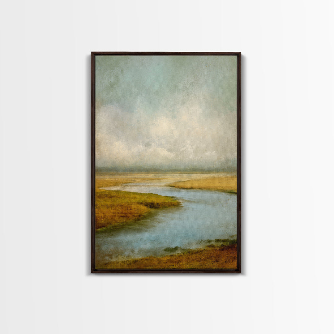 Abstract River Bends Canvas Print, Above Sofa Art, Horizontal Wall Art, Living Room Decor, Abstract Art, Statement, ASA-2x3-7