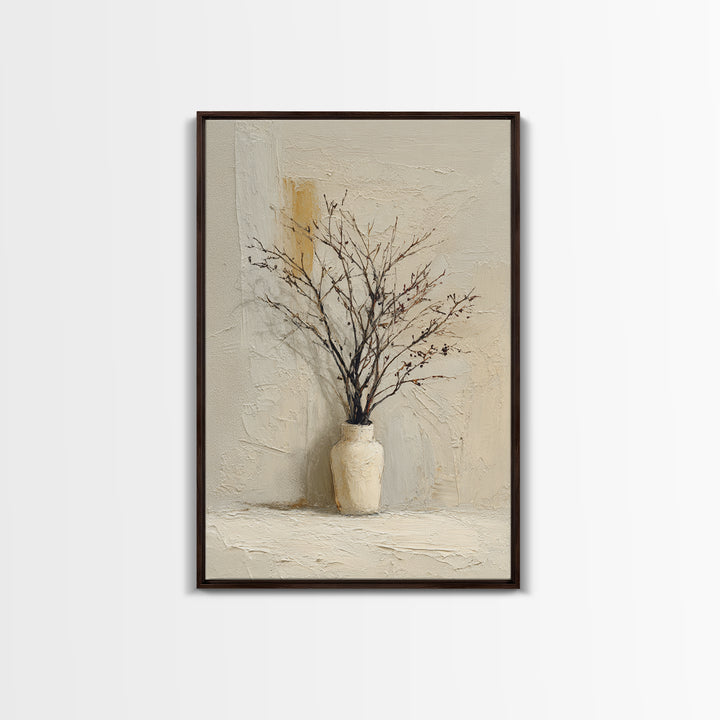 Large Neutral Still Life Canvas Print, Above Sofa Art, Textured Painting, Living Room Decor, Oil Painting, Statement, ASA-2x3-70