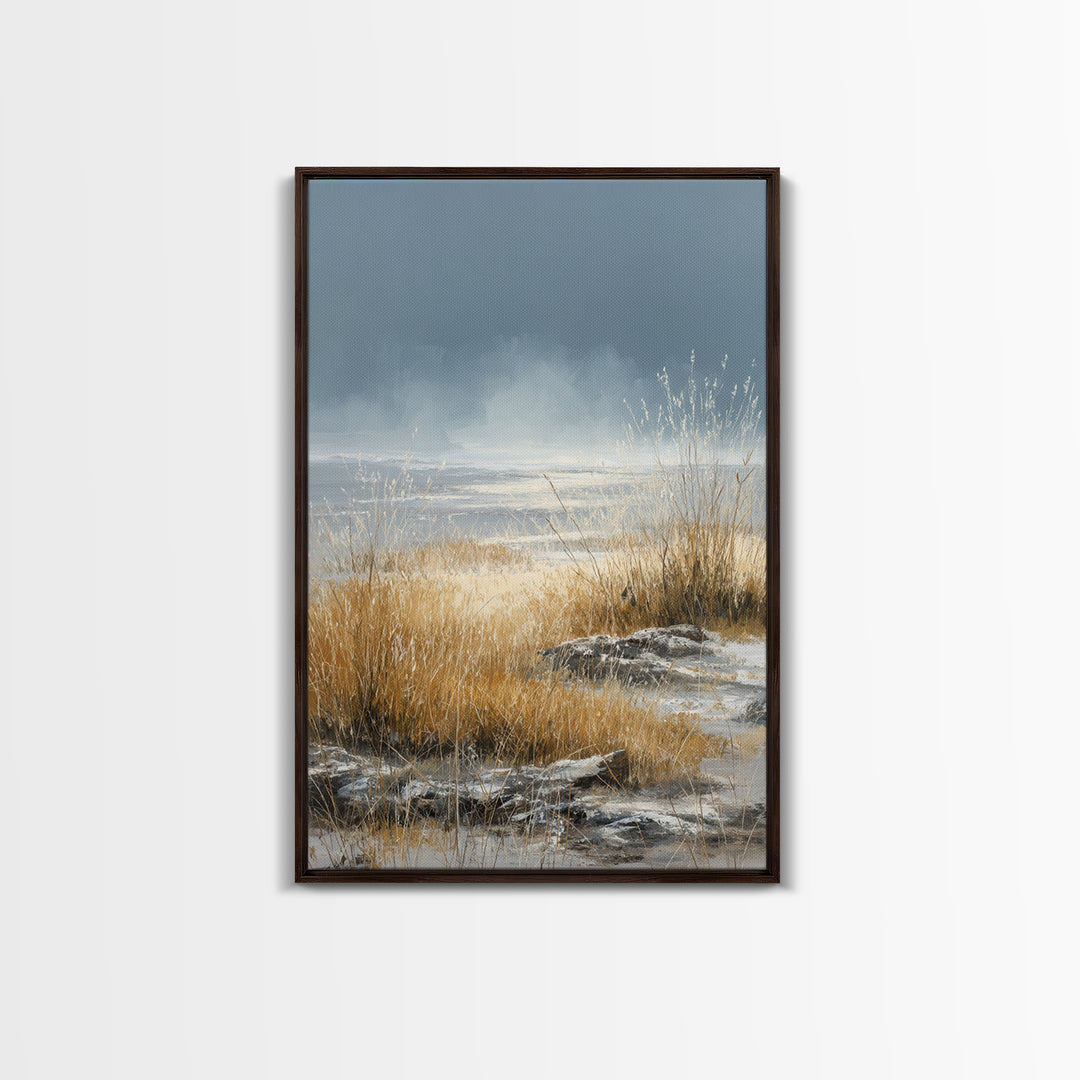 Modern Scandinavian Forest Canvas Print, Above Sofa Art, Living Room Decor, Oil Painting, Statement, Textured Wall Art, ASA-2x3-71