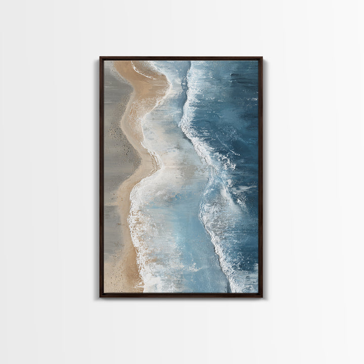 Panoramic Coastal Shoreline from an Aerial View Canvas Print, Above Sofa Art, Mid Century Modern, Living Room Decor, Statement, ASA-2x3-83