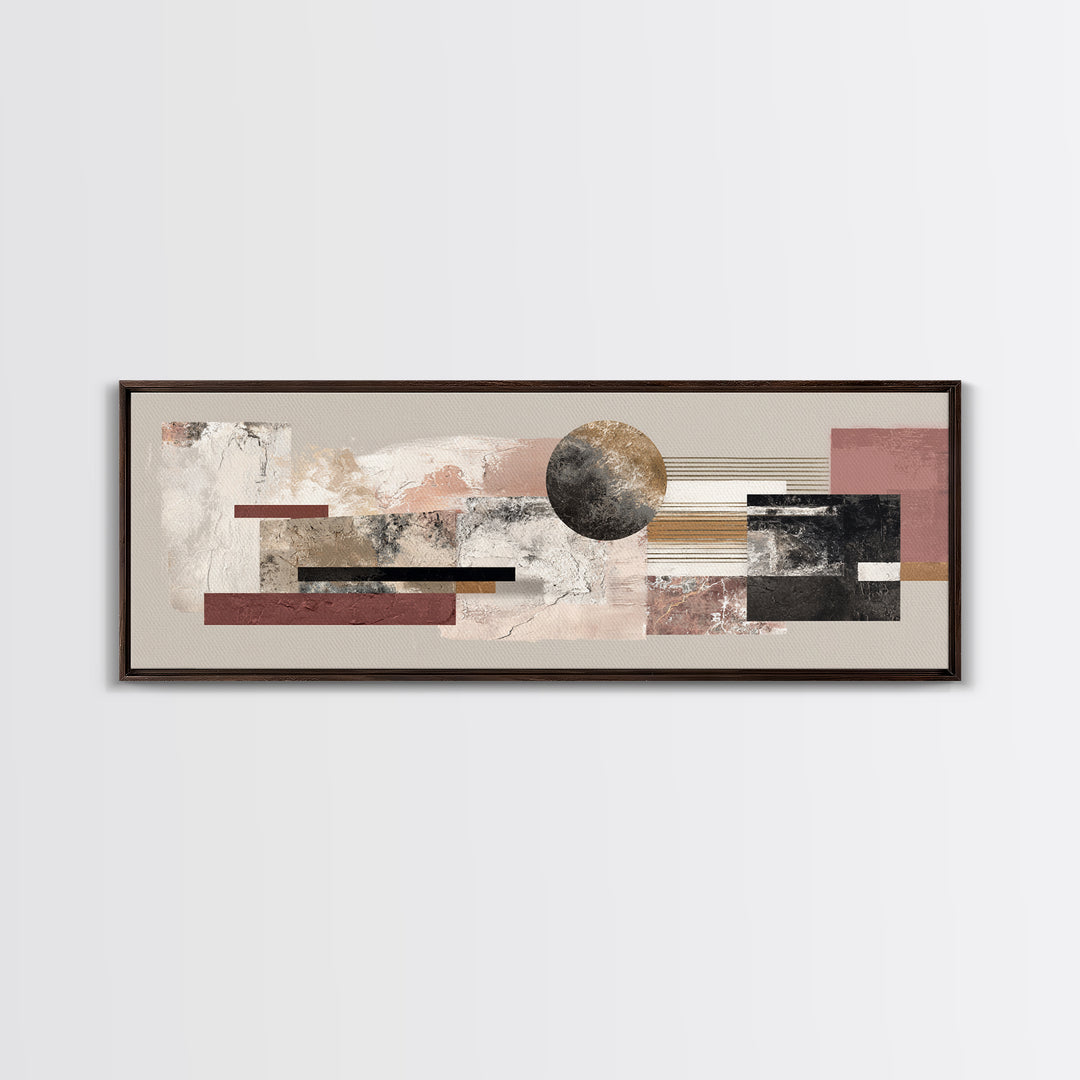 Luxury Monochrome Stone Composition Canvas Print, Above Sofa Art, Japandi Wall Art, Living Room Decor, Watercolor Art, ASA-3x1-11