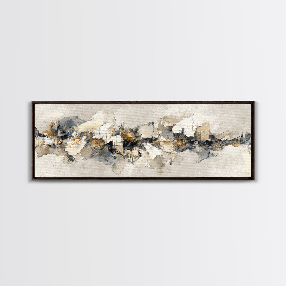 Large Modern Organic Shapes Framed Canvas Print, Above Sofa Art, Large Wall Art, Living Room Decor, Abstract Art, Statement, ASA-3x1-18