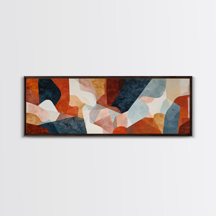 Bold Navy and Ivory Abstract Brushwork Canvas Print, Above Sofa Art, Printable Wall Art, Living Room Decor, Fine Art, Statement, ASA-3x1-34